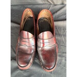 Men's Burgundy Leather Penny Loafers